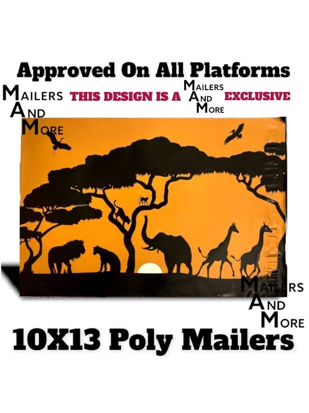 25 10X13 Poly Mailers Safari, Lion, Elephant, Giraffe, Monkey…PRICE IS FIRM - Picture 4 of 8